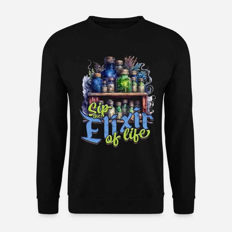 Apotheker Kräutersammler Sip The Elixir Of Life - Unisex Pullover - Schwarz