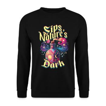 Apotheker Kräutersammler Sips Of Natures Dark - Unisex Pullover - Schwarz - Vorne - Alina (178cm) & Michal (187cm)
