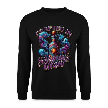 Apotheker Kräutersammler Crafted In Shadows Glow - Unisex Pullover - Schwarz - Vorne - Alina (178cm) & Michal (187cm)