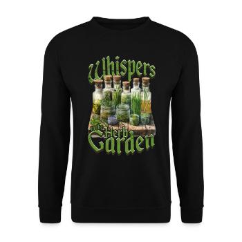 Kräutersammler Whispers In The Herb Garden - Unisex Pullover - Schwarz - Vorne - Alina (178cm) & Michal (187cm)