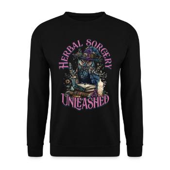 Apotheker Kräutersammler Herbal Sorgery Unleashed - Unisex Pullover - Schwarz - Vorne - Alina (178cm) & Michal (187cm)