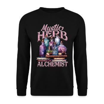 Apotheker Kräutersammler Mystic Herb Alchemist - Unisex Pullover - Schwarz - Vorne - Alina (178cm) & Michal (187cm)
