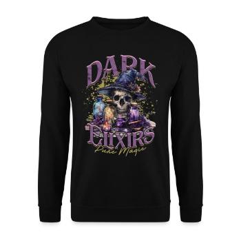 Apothecary Herbalist Dark Elixirs Dark Magic - Unisex Sweatshirt - black - Front - Alina (178cm) & Michal (187cm)