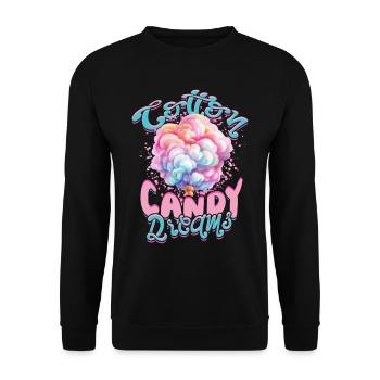 Zuckerwatte Cotton Candy Dreams - Unisex Pullover - Schwarz - Vorne - Alina (178cm) & Michal (187cm)