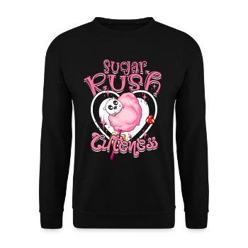 Zuckerwatte Sugar Rush Cuteness - Unisex Pullover - Schwarz - Vorne - Alina (178cm) & Michal (187cm)
