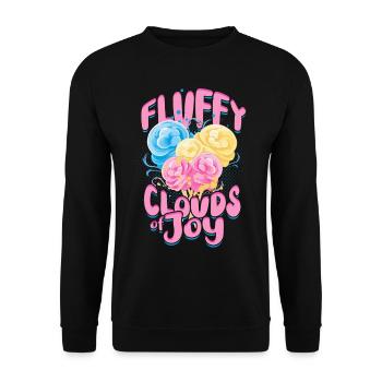 Barbe à papa Nuages moelleux de joie - Sweat-shirt Unisexe - noir - Devant - Alina (178cm) & Michal (187cm)