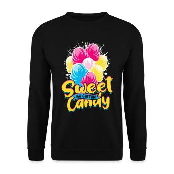 Zuckerwatte Sweet As Cotton Candy - Unisex Pullover - Schwarz - Vorne - Alina (178cm) & Michal (187cm)