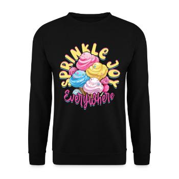 Barbe à papa Saupoudrez de joie partout - Sweat-shirt Unisexe - noir - Devant - Alina (178cm) & Michal (187cm)