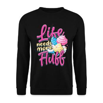 La vie en barbe à papa a besoin de plus de peluches - Sweat-shirt Unisexe - noir - Devant - Alina (178cm) & Michal (187cm)