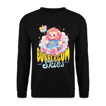 Zuckerwatte Bubblegum Skies - Unisex Pullover - Schwarz - Vorne - Alina (178cm) & Michal (187cm)