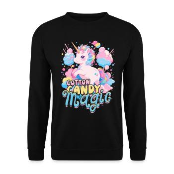 Zuckerwatte Cotton Candy Magic - Unisex Pullover - Schwarz - Vorne - Alina (178cm) & Michal (187cm)