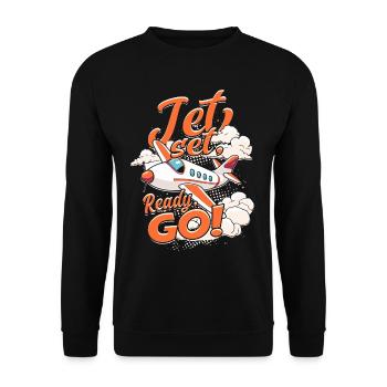 Premier vol Vol en avion - Sweat-shirt Unisexe - noir - Devant - Alina (178cm) & Michal (187cm)