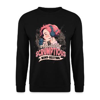 ASMR Whisper Absolutely Scrumptious Mind-Resting - Unisex Sweatshirt - black - Front - Alina (178cm) & Michal (187cm)