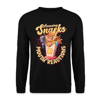 ASMR Flüstern Amazing Snacks Mouth Reactions - Unisex Pullover - Schwarz - Vorne - Alina (178cm) & Michal (187cm)