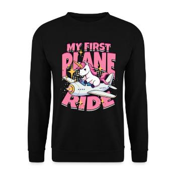 First Flight Airplane Flight - Unisex Sweatshirt - black - Front - Alina (178cm) & Michal (187cm)