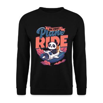 Premier vol Vol en avion - Sweat-shirt Unisexe - noir - Devant - Alina (178cm) & Michal (187cm)