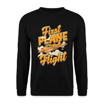 First Flight Airplane Flight - Unisex Sweatshirt - black - Front - Alina (178cm) & Michal (187cm)