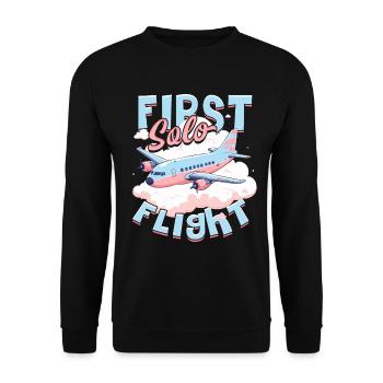 Erster Alleinflug Pilote Premier vol en solo - Sweat-shirt Unisexe - noir - Devant - Alina (178cm) & Michal (187cm)
