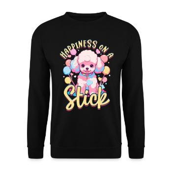 Cotton Candy Happiness On A Stick - Unisex Sweatshirt - black - Front - Alina (178cm) & Michal (187cm)