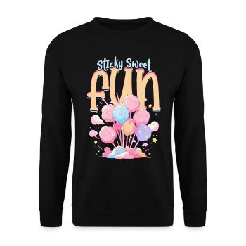 Barbe à papa Collant Sweet Fun - Sweat-shirt Unisexe - noir - Devant - Alina (178cm) & Michal (187cm)
