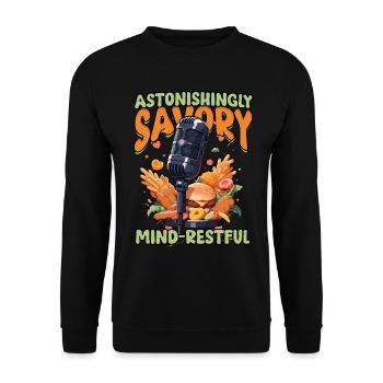 ASMR Whisper Astonishingly Savory Mind-Restful - Unisex Sweatshirt - black - Front - Alina (178cm) & Michal (187cm)