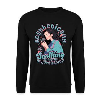 ASMR Aesthetically Soothing Makeup Rejuvenation - Unisex Sweatshirt - black - Front - Alina (178cm) & Michal (187cm)