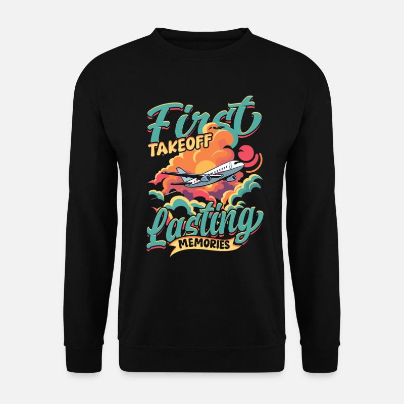First Flight Airplane Flight - Unisex Sweatshirt - black