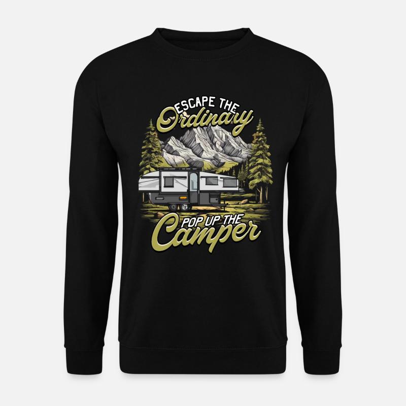 Escape The Ordinary Pop Up The Camper - Unisex Pullover - Schwarz