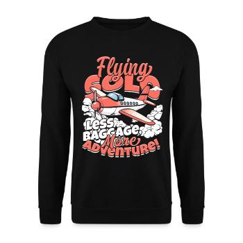 First solo flight pilot Flying Solo - Unisex Sweatshirt - black - Front - Alina (178cm) & Michal (187cm)