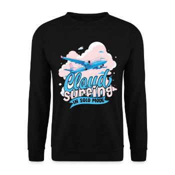 First Solo Flight Pilot Cloud Surfing In Solo Mode - Unisex Sweatshirt - black - Front - Alina (178cm) & Michal (187cm)