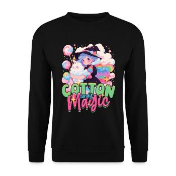 Zuckerwatte Cotton Candy Magic - Unisex Pullover - Schwarz - Vorne - Alina (178cm) & Michal (187cm)