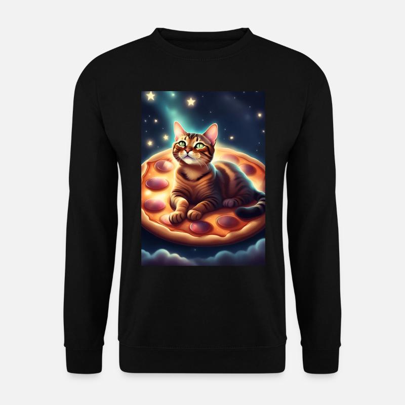 Pizza-Katze - Unisex Pullover - Schwarz