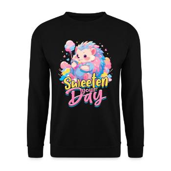 Barbe à papa Adoucissez votre journée - Sweat-shirt Unisexe - noir - Devant - Alina (178cm) & Michal (187cm)