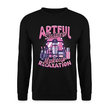 ASMR Whisper Artful Swipes Makeup Relaxation - Unisex Sweatshirt - black - Front - Alina (178cm) & Michal (187cm)