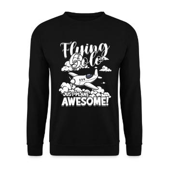First solo flight Flying Solo Just Plane Awesome - Unisex Sweatshirt - black - Front - Alina (178cm) & Michal (187cm)