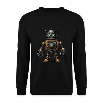Steampunk robot - Unisex Sweatshirt - black - Front - Alina (178cm) & Michal (187cm)
