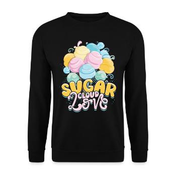 Barbe à papa Sucre Nuage Amour - Sweat-shirt Unisexe - noir - Devant - Alina (178cm) & Michal (187cm)