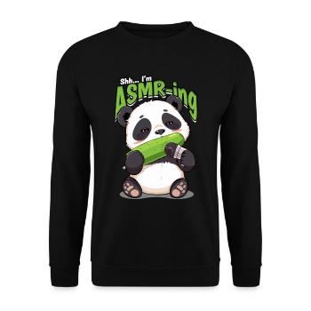 ASMR Whisper Shh... I'm ASMR-ing - Unisex Sweatshirt - black - Front - Alina (178cm) & Michal (187cm)