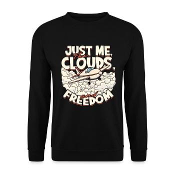 First solo flight pilot - Unisex Sweatshirt - black - Front - Alina (178cm) & Michal (187cm)