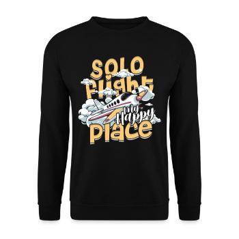First Solo Flight Pilot Solo Flight - Unisex Sweatshirt - black - Front - Alina (178cm) & Michal (187cm)