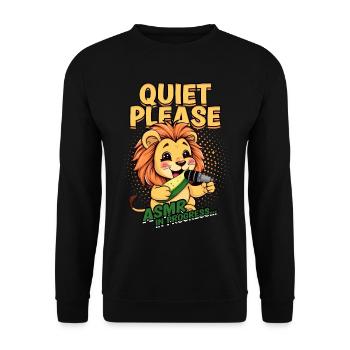 ASMR Whisper Quiet Please ASMR in Progress - Unisex Sweatshirt - black - Front - Alina (178cm) & Michal (187cm)