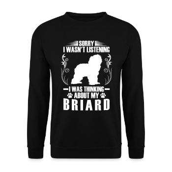 Thought of my Briard Berger de Brie - Unisex Sweatshirt - black - Front - Alina (178cm) & Michal (187cm)