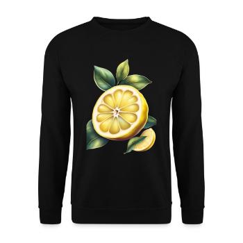 Ein gelbes Zitronen-T-Shirt-Design - Unisex Pullover - Schwarz - Vorne - Alina (178cm) & Michal (187cm)