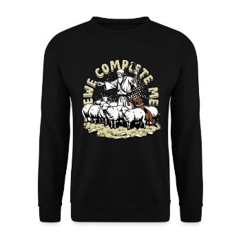 Schafhirte Schäferei Ewe Complete Me - Unisex Pullover - Schwarz - Vorne - Alina (178cm) & Michal (187cm)