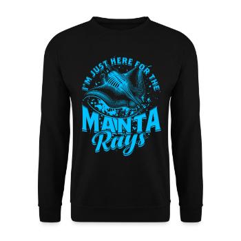 Mantarochen Je suis juste là pour les raies manta - Sweat-shirt Unisexe - noir - Devant - Alina (178cm) & Michal (187cm)