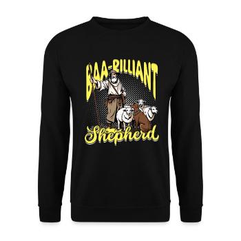Schafhirte Schäferei Baa-rilliant Shepherd - Unisex Pullover - Schwarz - Vorne - Alina (178cm) & Michal (187cm)