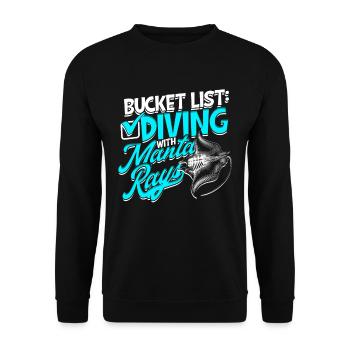 Raies manta Plongée avec les raies manta - Sweat-shirt Unisexe - noir - Devant - Alina (178cm) & Michal (187cm)