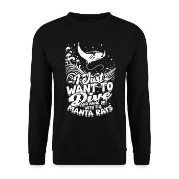 Manta rays, stingrays - Unisex Sweatshirt - black - Front - Alina (178cm) & Michal (187cm)