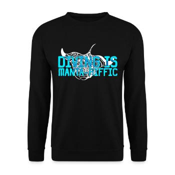 Raies Manta Stingray Diving est un riffique Manta - Sweat-shirt Unisexe - noir - Devant - Alina (178cm) & Michal (187cm)