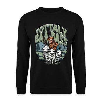 Schafhirte Schäferei Schafe Hirte Totally Baa-dass - Unisex Pullover - Schwarz - Vorne - Alina (178cm) & Michal (187cm)